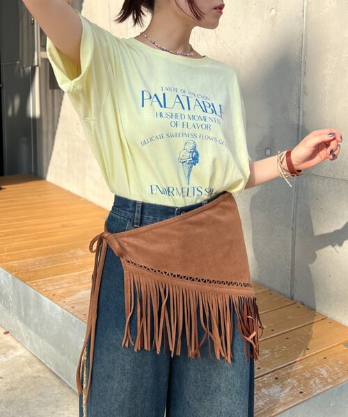 w closet(ダブルクローゼット)の「【25AW】アイスプリントBIGTee(Tシャツ/カットソー・レディース・アイボリー/ピンク/イエロー・FREE)」の12枚目の写真