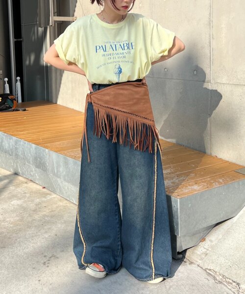 w closet(ダブルクローゼット)の「【25AW】アイスプリントBIGTee(Tシャツ/カットソー・レディース・アイボリー/ピンク/イエロー・FREE)」の16枚目の写真