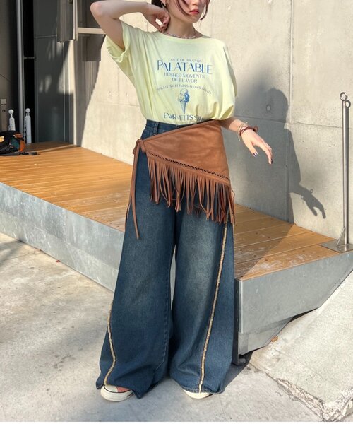 w closet(ダブルクローゼット)の「【25AW】アイスプリントBIGTee(Tシャツ/カットソー・レディース・アイボリー/ピンク/イエロー・FREE)」の17枚目の写真