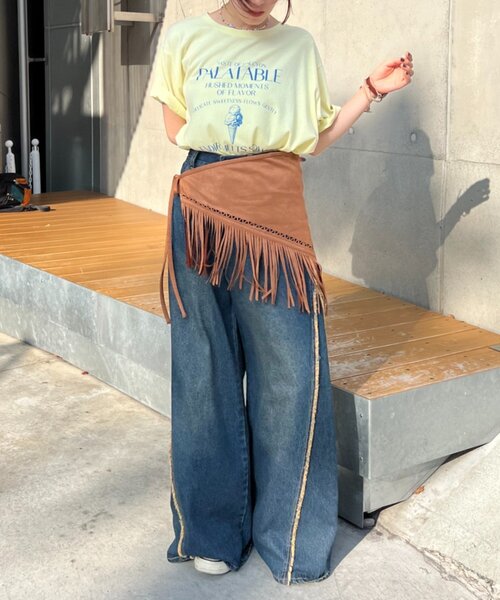 w closet(ダブルクローゼット)の「【25AW】アイスプリントBIGTee(Tシャツ/カットソー・レディース・アイボリー/ピンク/イエロー・FREE)」の18枚目の写真
