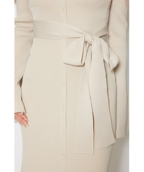 2025AW】many wayショルダーフェイクファーニットワンピース 秋