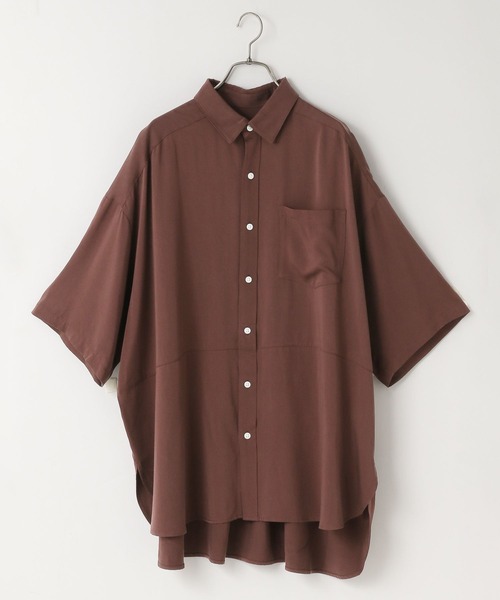 LOWRYS FARM（ローリーズファーム）の「スウェードライクシャツ　580210（シャツ/ブラウス・レディース・ベージュ/ブラウン/チャコールグレー・FREE）」の3枚目の写真