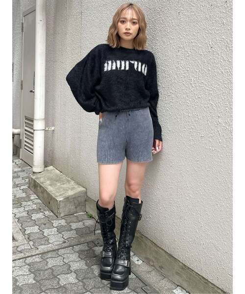 MURUA（ムルーア）の「リブニットパンツ【ショートパンツ】（その他パンツ・レディース・ブルー/ネイビー/ブラウン/ブラック・FREE）」の22枚目の写真