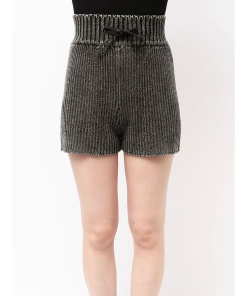MURUA（ムルーア）の「リブニットパンツ【ショートパンツ】（その他パンツ・レディース・ブルー/ネイビー/ブラウン/ブラック・FREE）」の6枚目の写真
