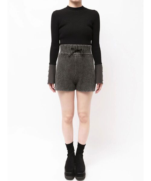 MURUA（ムルーア）の「リブニットパンツ【ショートパンツ】（その他パンツ・レディース・ブルー/ネイビー/ブラウン/ブラック・FREE）」の12枚目の写真