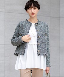 週末発送♡　23区　Ｖカラージャケット　サイズ40 フロントホックVカラージャケット《セットアップ着用可