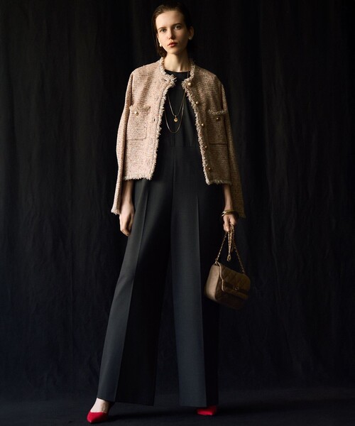 見上愛さん着用/GLOW11月号掲載】ツイード ニット ジャケット（ノー