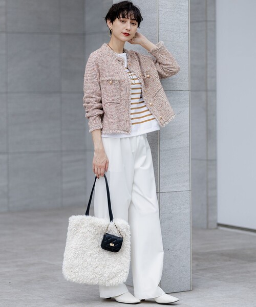 見上愛さん着用GLOW11月号掲載　ツイード ニット ジャケット23区　М 見上愛さん着用/GLOW11月号掲載】ツイード ニット ジャケット（ノー