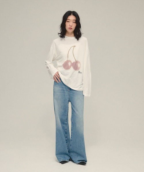 eL（エル）の「【eL】Cherry Tee LS/593012（Tシャツ/カットソー・レディース・オフホワイト/グレー・FREE）」の20枚目の写真