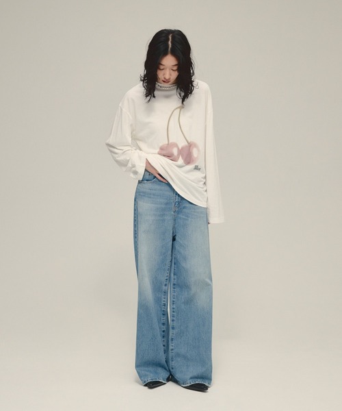 eL（エル）の「【eL】Cherry Tee LS/593012（Tシャツ/カットソー・レディース・オフホワイト/グレー・FREE）」の21枚目の写真