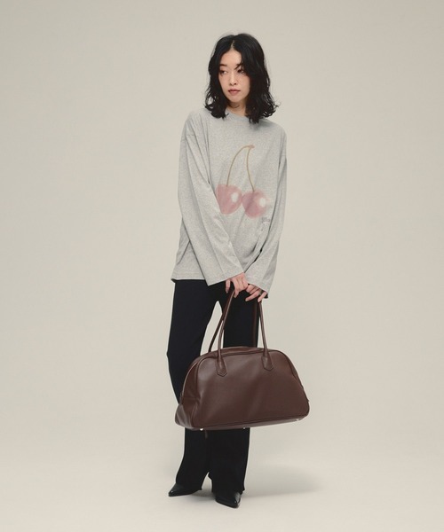 eL（エル）の「【eL】Cherry Tee LS/593012（Tシャツ/カットソー・レディース・オフホワイト/グレー・FREE）」の18枚目の写真