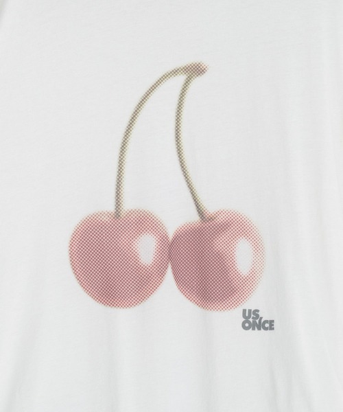 eL（エル）の「【eL】Cherry Tee LS/593012（Tシャツ/カットソー・レディース・オフホワイト/グレー・FREE）」の5枚目の写真