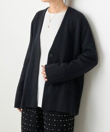BEARDSLEY | ウールスムースカーディガン(ノーカラーコート)