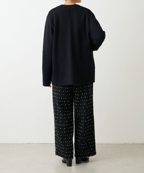 BEARDSLEY（ビアズリー）の「ウールスムースカーディガン（ノーカラーコート・レディース・ブラック/グレー・FREE）」の11枚目の写真