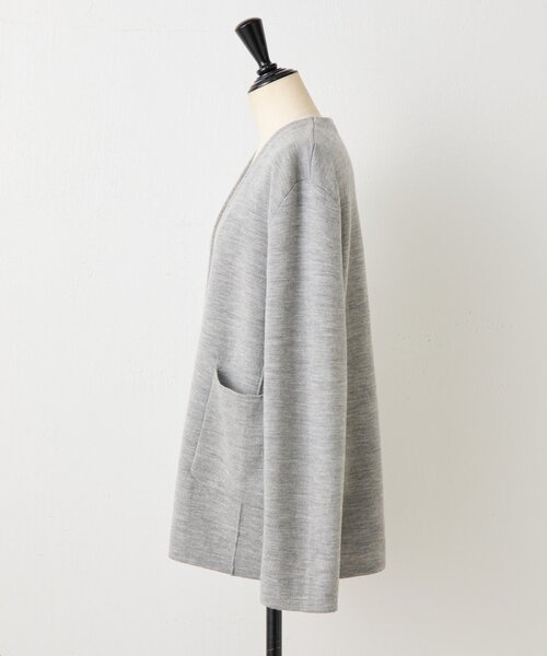 BEARDSLEY（ビアズリー）の「ウールスムースカーディガン（ノーカラーコート・レディース・ブラック/グレー・FREE）」の15枚目の写真