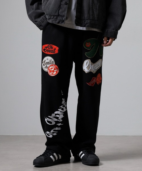 セール】JUNGLESTOTM カレッジワッペン付きスエットパンツ