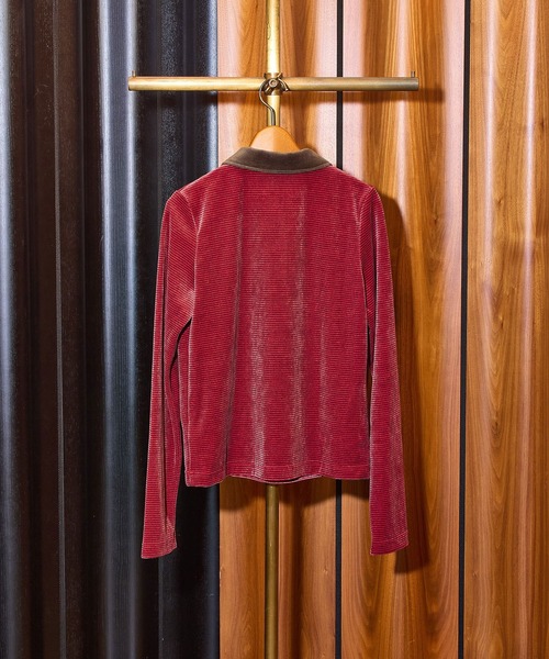 ROSE BUD（ローズバッド）の「(mici)POLO COLLAR STRIPE TOP