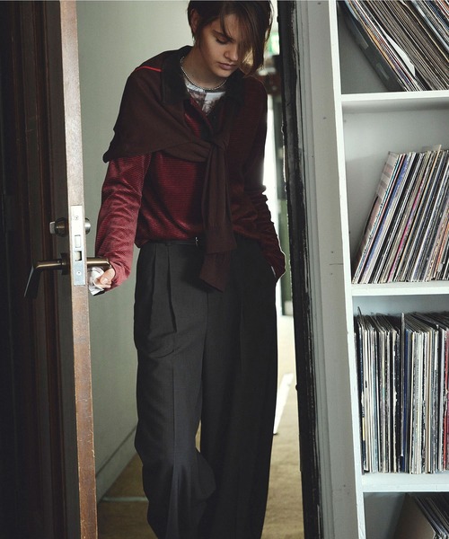 ROSE BUD（ローズバッド）の「(mici)POLO COLLAR STRIPE TOP