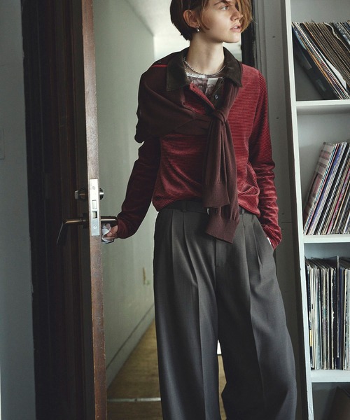 mici/ROSE BUD ベロアボーダーポロシャツ mici/ROSE BUD ベロアボーダーポロシャツ 2025年最新】Rose bud miciの