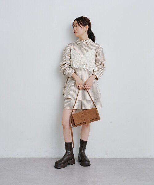 Kastane（カスタネ）の「【新色追加/2WAY/500mlペットボトル収納可】フラップワイドマルチBAG（トートバッグ・レディース・ベージュ/ブラック/アイボリー・FREE）」の13枚目の写真