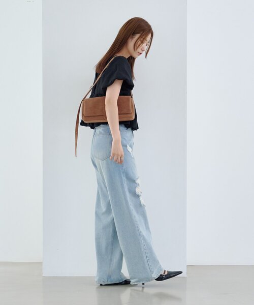 Kastane（カスタネ）の「【新色追加/2WAY/500mlペットボトル収納可】フラップワイドマルチBAG（トートバッグ・レディース・ベージュ/ブラック/アイボリー・FREE）」の14枚目の写真