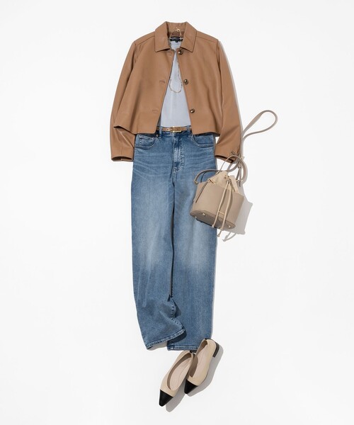 洗える】サテン ロングスリーブ Tシャツ（Tシャツ/カットソー）｜23区