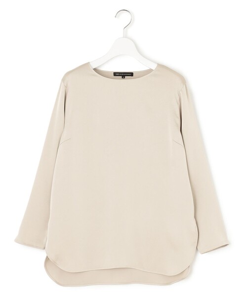 23区 L(ニジュウサンクオオキイサイズ)の「【洗える】サテン ロングスリーブ Tシャツ(Tシャツ/カットソー・レディース・ブラウン系/ライトオレンジ系/アイボリー系/スカイブルー系/グレー系・44/48/46)」の7枚目の写真