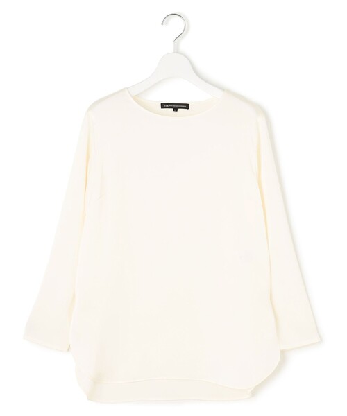 23区 L(ニジュウサンクオオキイサイズ)の「【洗える】サテン ロングスリーブ Tシャツ(Tシャツ/カットソー・レディース・ブラウン系/ライトオレンジ系/アイボリー系/スカイブルー系/グレー系・44/48/46)」の8枚目の写真