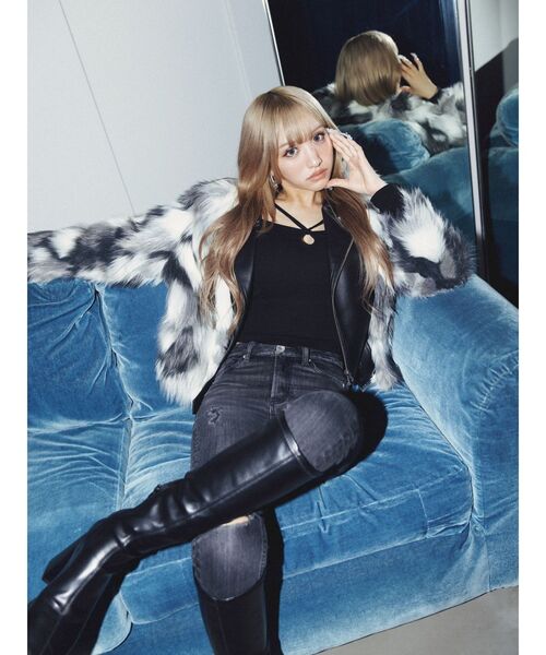 レイヤードエコファーライダースジャケット（ライダースジャケット