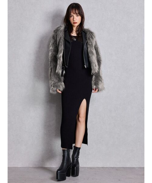 レイヤードエコファーライダースジャケット（ライダースジャケット