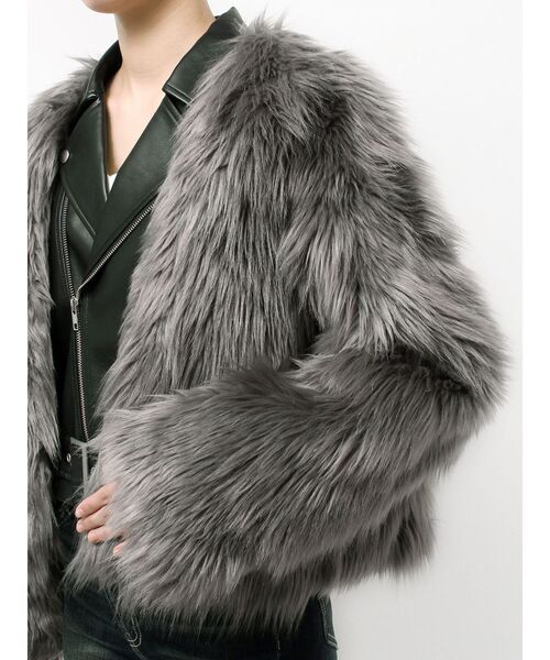 レイヤードエコファーライダースジャケット（ライダースジャケット