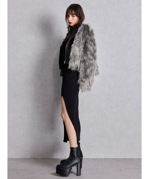 ジェイダ　レイヤードエコファーライダースジャケット レイヤードエコファーライダースジャケット[品番：MKSW0035585