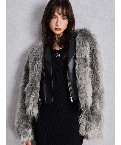 レイヤードエコファーライダースジャケット（ライダースジャケット