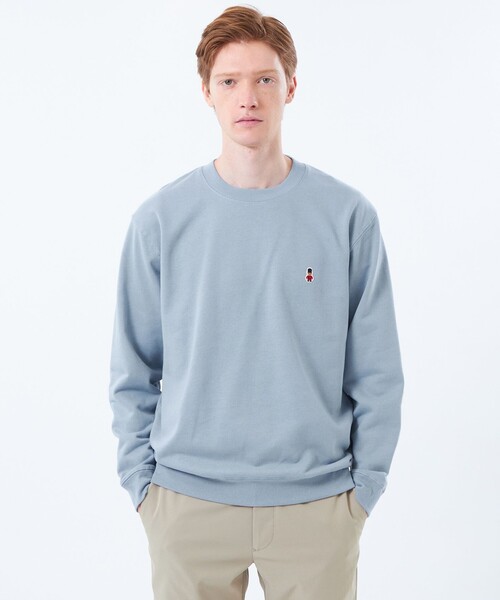 MACKINTOSH PHILOSOPHY（ﾏｯｷﾝﾄｯｼｭ ﾌｨﾛｿﾌｨｰ）の「【WEB&一部店舗限定】バッキンガムベア 10オンス裏パイル ワンポイントクルーネック（Tシャツ/カットソー・メンズ・ブルー系その他3/ホワイト/ダークネイビー/グリーン系その他5・38/40/42）」の4枚目の写真