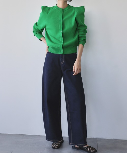 UNDERCOVER 25AW クルーネックニットカーディガン セール】【2025AW】パワーショルダー クルーネック ニットカーディガン