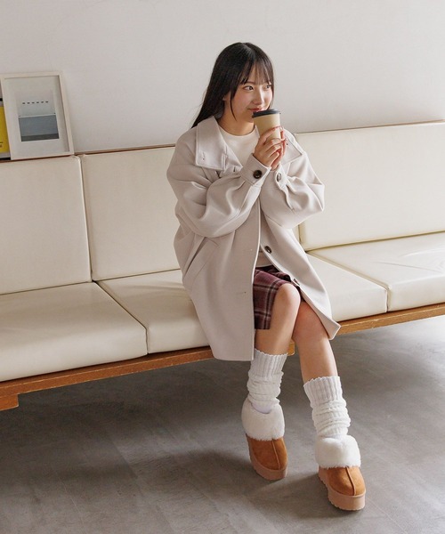 セール】ウーリーテックミドルコート/AND YUA ANY/576811（ステン