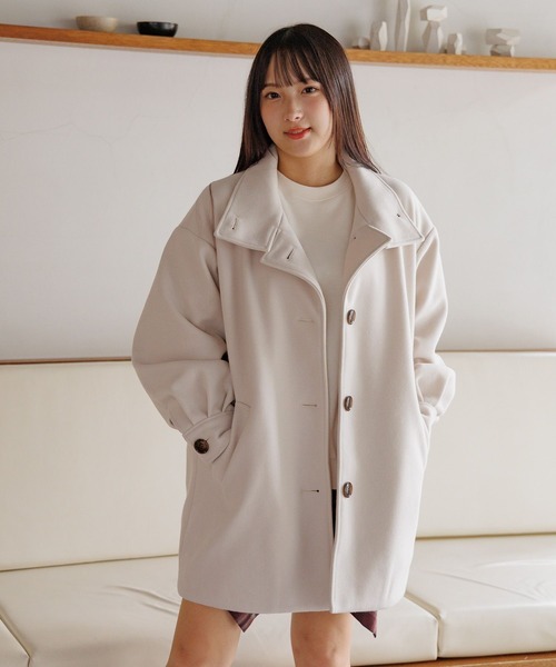 ウーリーテックミドルコート/AND YUA ANY/576811（ステンカラーコート