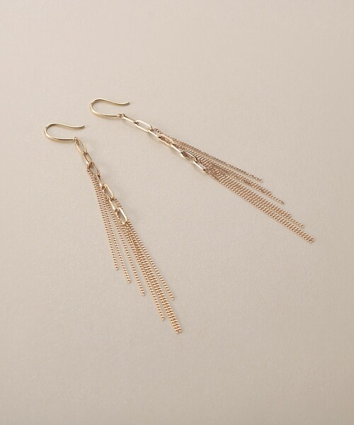 COCOSHNIK(ココシュニック)の「K10中空プリムキヘイフリンジ フックピアス(ピアス(両耳用)・レディース・イエローゴールド・00)」の9枚目の写真