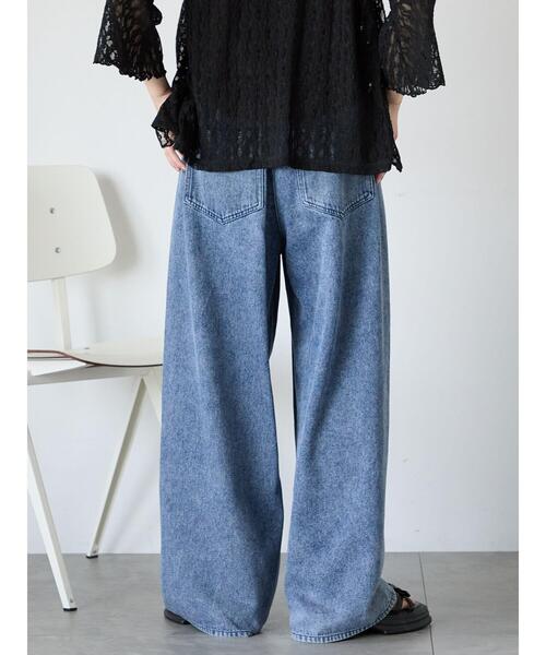 ehka sopo（エヘカソポ）の「ヴィンテージ加工イージーデニムパンツ（その他パンツ・レディース・サックスブルー/ブルー/チャコールグレー・F）」の12枚目の写真