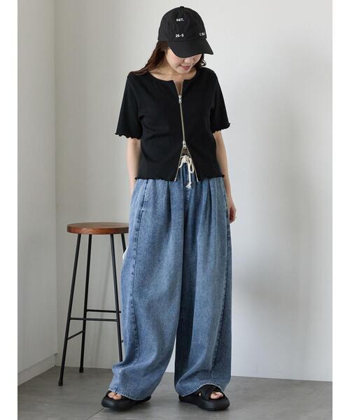 ehka sopo（エヘカソポ）の「ヴィンテージ加工イージーデニムパンツ（その他パンツ・レディース・サックスブルー/ブルー/チャコールグレー・F）」の13枚目の写真