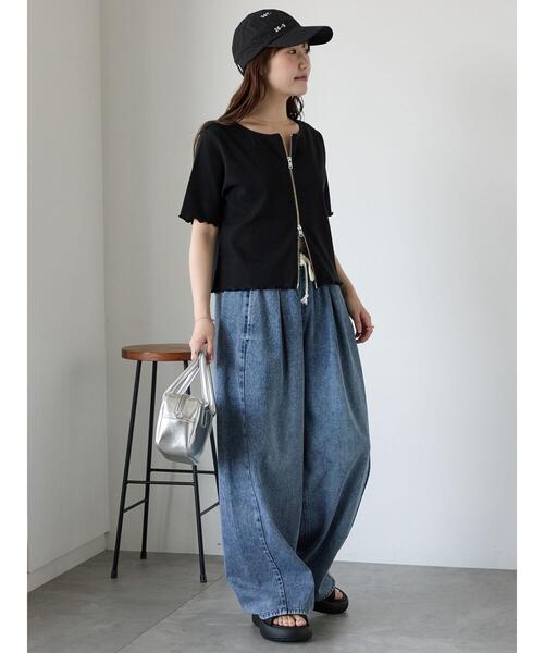 ehka sopo（エヘカソポ）の「ヴィンテージ加工イージーデニムパンツ（その他パンツ・レディース・サックスブルー/ブルー/チャコールグレー・F）」の15枚目の写真