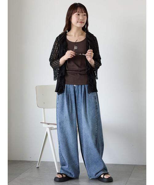 ehka sopo（エヘカソポ）の「ヴィンテージ加工イージーデニムパンツ（その他パンツ・レディース・サックスブルー/ブルー/チャコールグレー・F）」の17枚目の写真