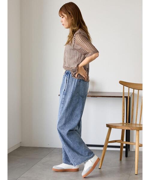 ehka sopo（エヘカソポ）の「ヴィンテージ加工イージーデニムパンツ（その他パンツ・レディース・サックスブルー/ブルー/チャコールグレー・F）」の22枚目の写真