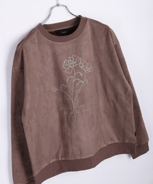 WESTSEA（ウエストシー）の「裏起毛 カットスウェード フラワーチェーン刺繍トレーナー 長袖（スウェット）」