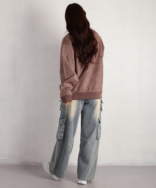 WESTSEA(ウエストシー)の「裏起毛 カットスウェード フラワーチェーン刺繍トレーナー 長袖(スウェット・メンズ・チャコールグレー/ネイビー/ブラウン・M/L)」の10枚目の写真