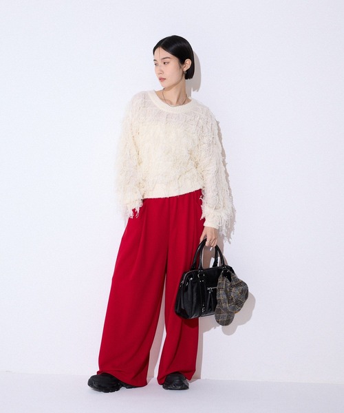 JEANASIS（ジーナシス）の「サイドラインタックパンツ/591317（その他パンツ・レディース・ネイビー系/ホワイト系その他/レッド系その他・FREE）」の4枚目の写真