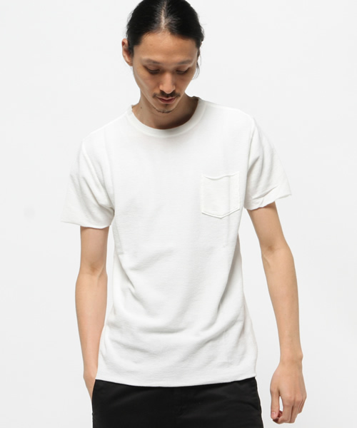 BHY-biography(ビーエイチワイバイオグラフィー)の「60/40AFTER SURF U-NECK TEE(Tシャツ/カットソー・メンズ・ブラック/ブルー/ホワイト・44/48/46)」の1枚目の写真