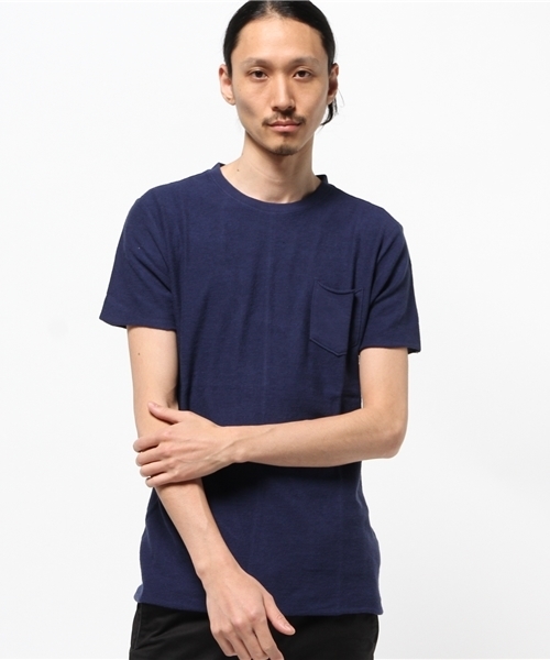 BHY-biography(ビーエイチワイバイオグラフィー)の「60/40AFTER SURF U-NECK TEE(Tシャツ/カットソー・メンズ・ブラック/ブルー/ホワイト・44/48/46)」の3枚目の写真