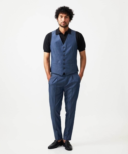 MICHEL KLEIN HOMME (ミッシェルクランオム)の「【セットアップ】デニム調リバーシブルベスト(ベスト・メンズ・ブルー/ブラック・MEDIUM/LARGE/X-LARGE)」の15枚目の写真