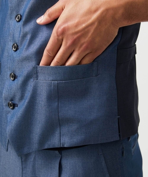 MICHEL KLEIN HOMME (ミッシェルクランオム)の「【セットアップ】デニム調リバーシブルベスト(ベスト・メンズ・ブルー/ブラック・MEDIUM/LARGE/X-LARGE)」の22枚目の写真